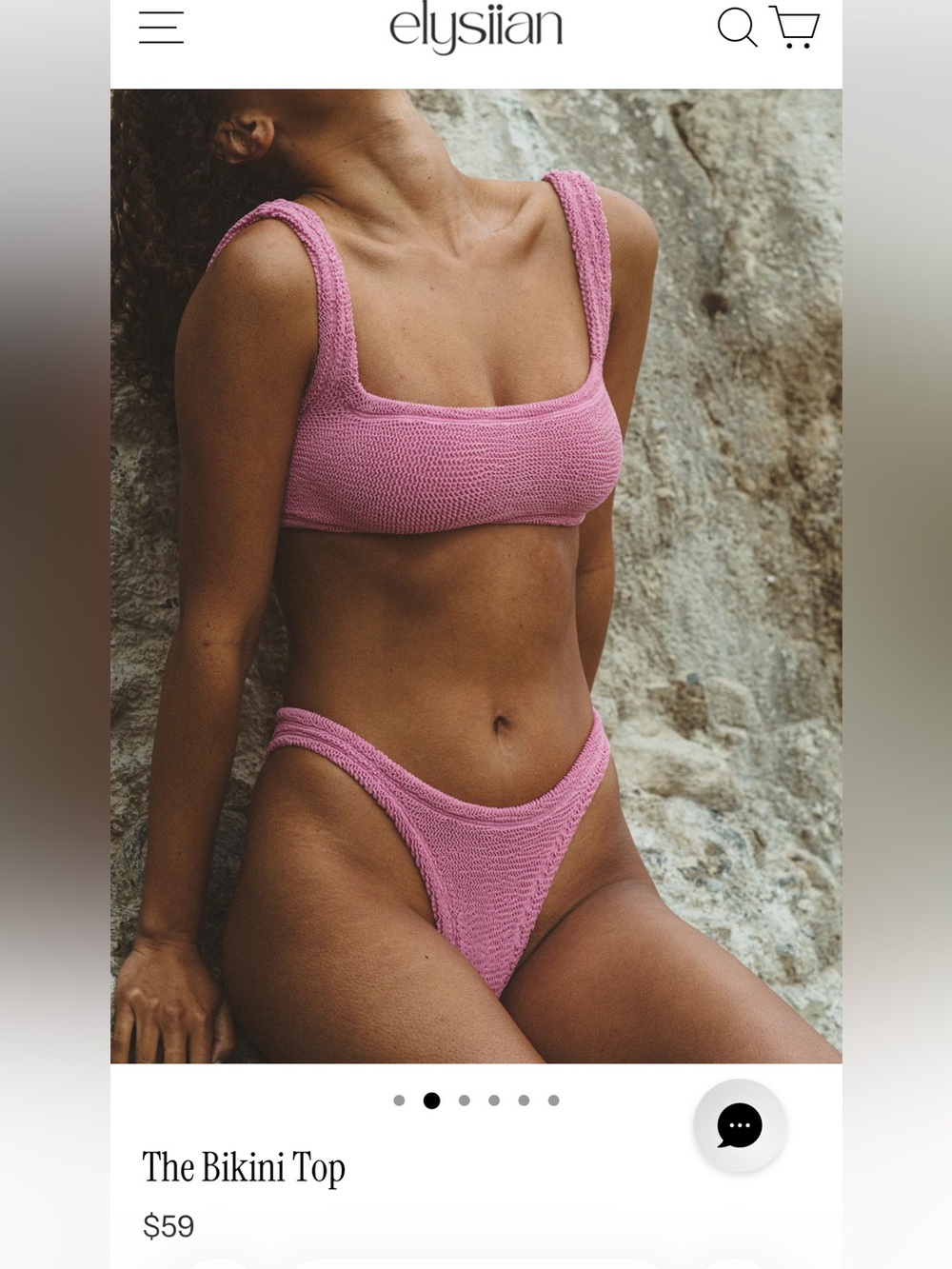 Elysian Pink Textured Scoop Bikini Set